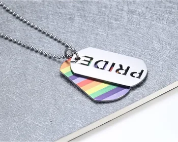 Milovníci náhrdelník príslušenstvo Pride titánové ocele Lesbické Šperky Rainbow prívesok LGBT Gay