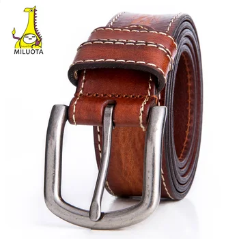 [MILUOTA] kožený opasok mužov Vintage Cowskin Originálne Kožené Pásy pre Mužov vysoko kvalitné mens pásu cinturones hombre MU209