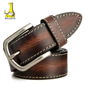 [MILUOTA] kožený opasok mužov Vintage Cowskin Originálne Kožené Pásy pre Mužov vysoko kvalitné mens pásu cinturones hombre MU209