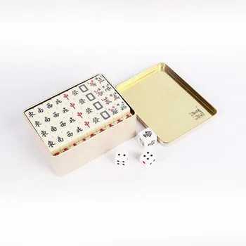 Mini 144 Mahjong Dlaždice Nastaviť Cestovné Stolová Hra, Čínske Tradičné Hry Mahjong Prenosná Veľkosť W3164