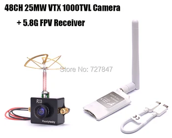 Mini 5.8 G FPV Prijímač UVC Video Zostupný OTG VR + Readytosky 5.8 G 48CH 25MW VTX 1000TVL FPV Kamera Vstavaný Vysielač