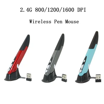 Mini Bezdrôtová Optická Pero Myši 2.4 G 1600 DPI 4 Tlačidlá, Ceruzka, USB Ergonomické Myši na Počítač, Notebook, Prenosné Plochy