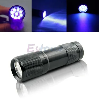 Mini Detekcie 9 LED UV Ultra Violet Baterka Blacklight Pochodeň Svetla Lampy Nové