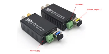 Mini HD SDI Vlákno Optické Prevodníky s SFP simplex LC Singlemode a Suchý kontakt - SDI signálu cez vlákno 20 km