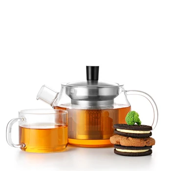 Mini Moderné Borosilikátového Skla Kanvicu s Infuser & 4 Kusy Skla, Poháre,Čínsky Čajový Set pre Čaj a Káva