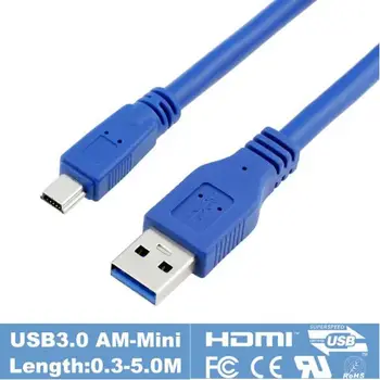 Mini USB 3.0 Kábel Mini 10pin 30 cm, 60 cm 100 cm 150 cm 1 metrov 2ft 3 ft 5 ft Pre tablety, kamery, HUB HDD philips 10P Konektor