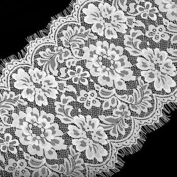 Misaya 3 Meter / veľa Mihalnice Čipkou Trim Kvet, Čierne Biele Čipky Textílie Ručné Diy Oblečenie, Príslušenstvo, Šírka 30 cm