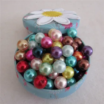 Mix farieb rovno otvor 6-12 mm Pearlized Sklenené Perly Korálky pre Šperky, Takže Zistenia DIY Šperky vyrábané Ručne náhrdelník
