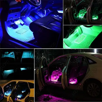 MIXC TRENDY 4 x 12 LED Wireless Music Diaľkové Ovládanie Hlasom Auto RGB LED Pásy Neon Interiéru Svetlo Dekoračné Atmosféru Svetlá