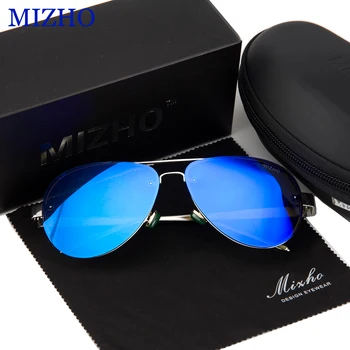 MIZHO Rose Gold Vidrio Luxusné Star Aviadors Mužov Polarizované slnečné Okuliare Ženy Jazdy Značky Dizajnér UVA oculos de sol Zrkadlo 2018