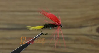 MNFT 10PCS 10# Olivový Red Wing Páva Vlasy tela Mayfly Pstruhov Suchých Mušiek Veľkosť muškárenie