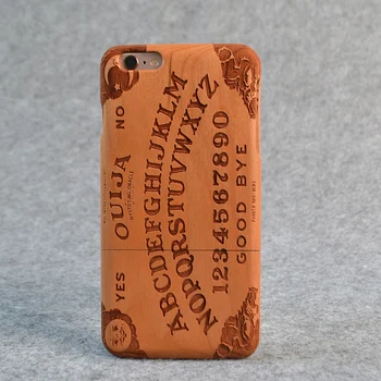 Mobilný Telefón Novej značky Prírodných Skutočného Dreva telefón puzdro Pre iphone 6/6plus/6s/6splus/7/7plus Ouija Board Pevný drevený kryt