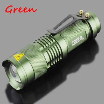 Mocný CREE Q5 LED Baterka 2000L Mini Lampe De Poche LED Laterna 3 Režimy Zoomovateľnom Prenosné Pochodeň Linterna Led 6 Farieb