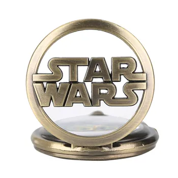 Moderné Módne Retro Holllow Star Wars Tému Quartz Vreckové Hodinky Rímske Číslo Najlepší Darček pre Mužov, Ženy, Deti