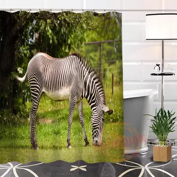 Moderné Módne Vlastné zebra@1 Textílie Polyester Sprchový Záves kúpeľňa S Háčikmi Hot Predaj H0223-109