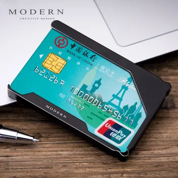 Moderné Značky Minimalistický Hliníková Peňaženka Slim Karty Držiteľ Karty Prípade Peniaze Svorka Mužov Mini Peňaženka Peňaženky, Cestovné Organizátor