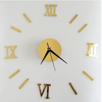 Moderný Dizajn DIY 3D Veľké Nástenné Hodiny Domova Quartz Horloge Stene Hodinky, Nálepky Reloj De Porovnanie Akryl Zrkadlo Hodiny 20-Palcový