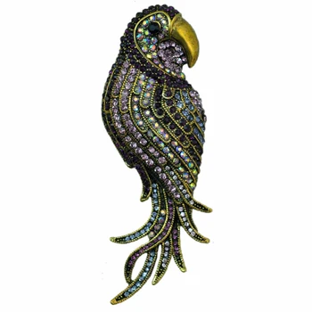 Moderný Elegantný Očarujúce Roztomilý Drahokamu Papagáj Veľké Brošne retiazky Na Ženy, Hostiny, Dekorácie Módne Šperky XZ035