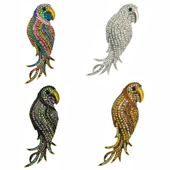 Moderný Elegantný Očarujúce Roztomilý Drahokamu Papagáj Veľké Brošne retiazky Na Ženy, Hostiny, Dekorácie Módne Šperky XZ035