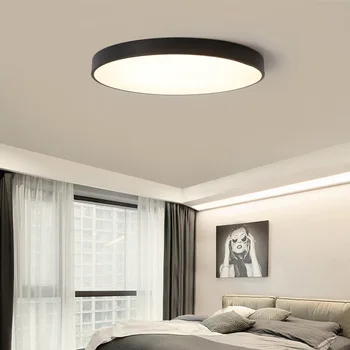 Moderný jednoduchý Ultra tenké 5CM LED stropné svietidlo kruhové obývacia izba lampa spálňa black/white Stropné Svetlá izba office lampa