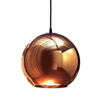 Moderný prívesok Svetlo Medi/Podiel/Gold/red sklenenú guľu lampy, shop, dekorácie