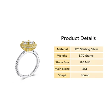 Modian Nový Štýl Classic Gold & Biela Farba Kolo Módne Krúžok Pevné 925 Sterling Silver Svadobné Prstene Pre Ženy, Luxusné šperky