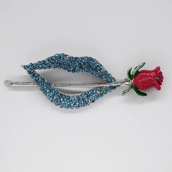Modrá Drahokamu Pery Ruže Pin brošne C2028 R