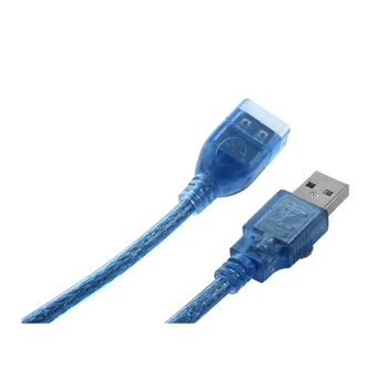 Modrá plastový kryt USB 2.0 mužov a žien AF/AM Kábel rozšírenie 50 cm