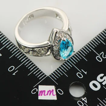 Modré Crystal Zirkón Módne Ženy 925 Sterling Silver Ring F881 Veľkosť 5 6 7 8 9