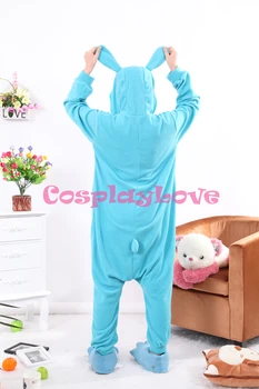 Modré Králik Pyžamo Zvierat Cosplay Kostým Dieťa Dospelých Pyžamo Onesies Cartoon Sleepwear Sleepsuit