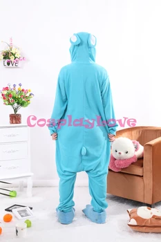 Modré Králik Pyžamo Zvierat Cosplay Kostým Dieťa Dospelých Pyžamo Onesies Cartoon Sleepwear Sleepsuit