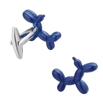 Modrý Balón Psa tričko putá tlačidlá manžetové gombíky, manžetové pánskeho oblečenia značky vysoko kvalitné šperky dizajn zábavné zvierat psa