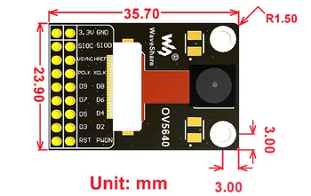 Modul kamery Založené na OV5640 obrazový Senzor, 5 Mpx (2592x1944), Automatické Zaostrovanie s Palube Flash LED