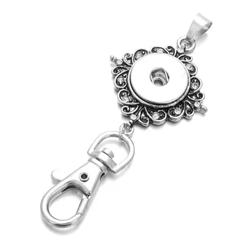 Modul Šperky Vintage Snap kľúčenky Fit 18 mm Modul Tlačidlo ozdobná šnúrka na uniforme Keyring Ženy Tlačidlá Príslušenstvo ZF016