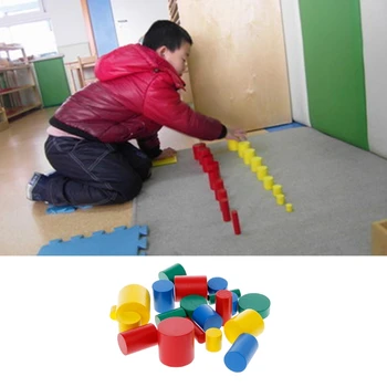 Montessori Drevené Valce Vzdelávacie Hračky Pre Deti, Deti Začiatku Vyučovania Dar, Puzzle, Hračky W15