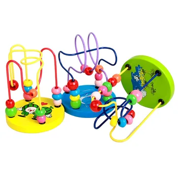 Montessori výchovy mini malé korálky okolo drevené hračky, puzzle džbán hands-na materskej školy darček