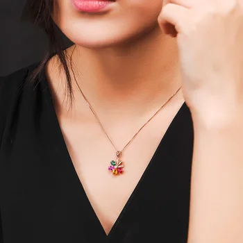MOONROCY Drop Shipping Kvet Cubic Zirconia Farebné Crystal Náhrdelník Šperky Veľkoobchod pre Ženy Darček Choker