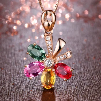 MOONROCY Drop Shipping Kvet Cubic Zirconia Farebné Crystal Náhrdelník Šperky Veľkoobchod pre Ženy Darček Choker