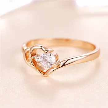 MOONROCY Drop Shipping Módne Šperky Veľkoobchod Rose Gold Color Svadobné Crystal Prstene pre Ženy, Dievčatá Módne Svadobný Dar