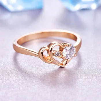 MOONROCY Drop Shipping Módne Šperky Veľkoobchod Rose Gold Color Svadobné Crystal Prstene pre Ženy, Dievčatá Módne Svadobný Dar