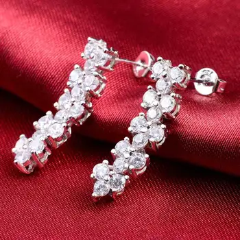 Moonso 925 Sterling Silver náušnice ťažné darčeky Hoop Earings 925 pre ženy ženy, svadobné šperky E684
