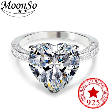 Moonso nové 2018 módne 925 sterling silver AAA zirconia Ženy, Svadobné Zapojenie Srdce Tvar Prstene, Šperky R4325S