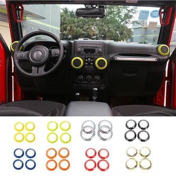MOPAI ABS Auto Dekorácie Interiéru klimatizácia Zásuvky Otvor Kryt Trim Krúžok Nálepky Na Jeep Wrangler 2011 Do Auta Styling