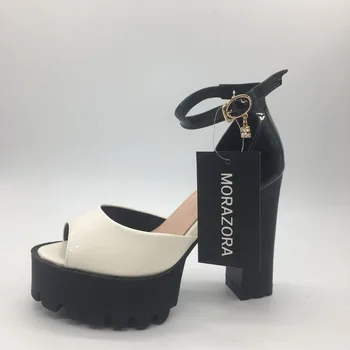MORAZORA 2018 Veľké veľkosti 32-43 platforma topánky ženy sandále party fashion vysoké podpätky, topánky pracky letné topánky
