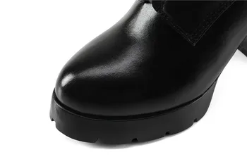 MORAZORA Veľká veľkosť 34-40 vysoké podpätky, topánky žena originálne kožené topánky na platforme zip členková obuv pre ženy, jar, jeseň