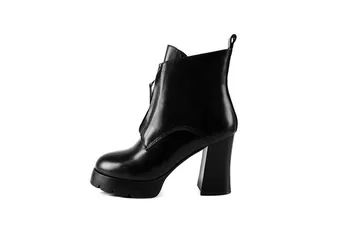 MORAZORA Veľká veľkosť 34-40 vysoké podpätky, topánky žena originálne kožené topánky na platforme zip členková obuv pre ženy, jar, jeseň