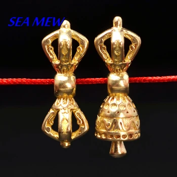 MORE MEW 10 Sád 9,5 mm*25 mm Vintage Tibetskej Budhistickej Surové Mosadz Dištančné Korálky Vajry Pestle Charms DIY Šperky Čo 524bz
