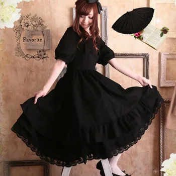 Mori Dievča Skladaná Sukňa Ženy Oblečenie Multi Layer Lolita Pevnej Čiernej Čipky Duté Vysoký Pás Harajuku Kawaii Roztomilé Sukne A173