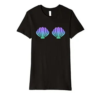 Morská víla Shell Top Festival Narodeninovej Party Tričko pre Ženy Leta 2017 Módny Dizajn Tlačených Funny T-Shirt Hip Hop Bavlna