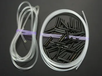 Mosadz Kovové Rúrky Lietať Viazanie Materiálov NÁS Rúry+Líniové Trubice+Križovatke Tubeing-60pcs za balenie ( Black )